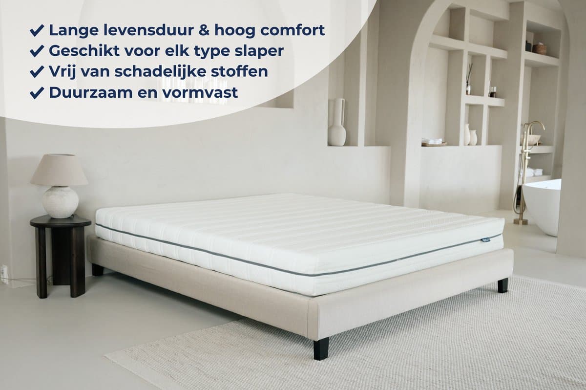 Akkon® Koudschuim Matras 160x200 - 20 cm dik | Orthopedisch - Hybrid Koudschuim HR45 - Premium Kwaliteit - 50 nachten proefslapen thumbnail 4