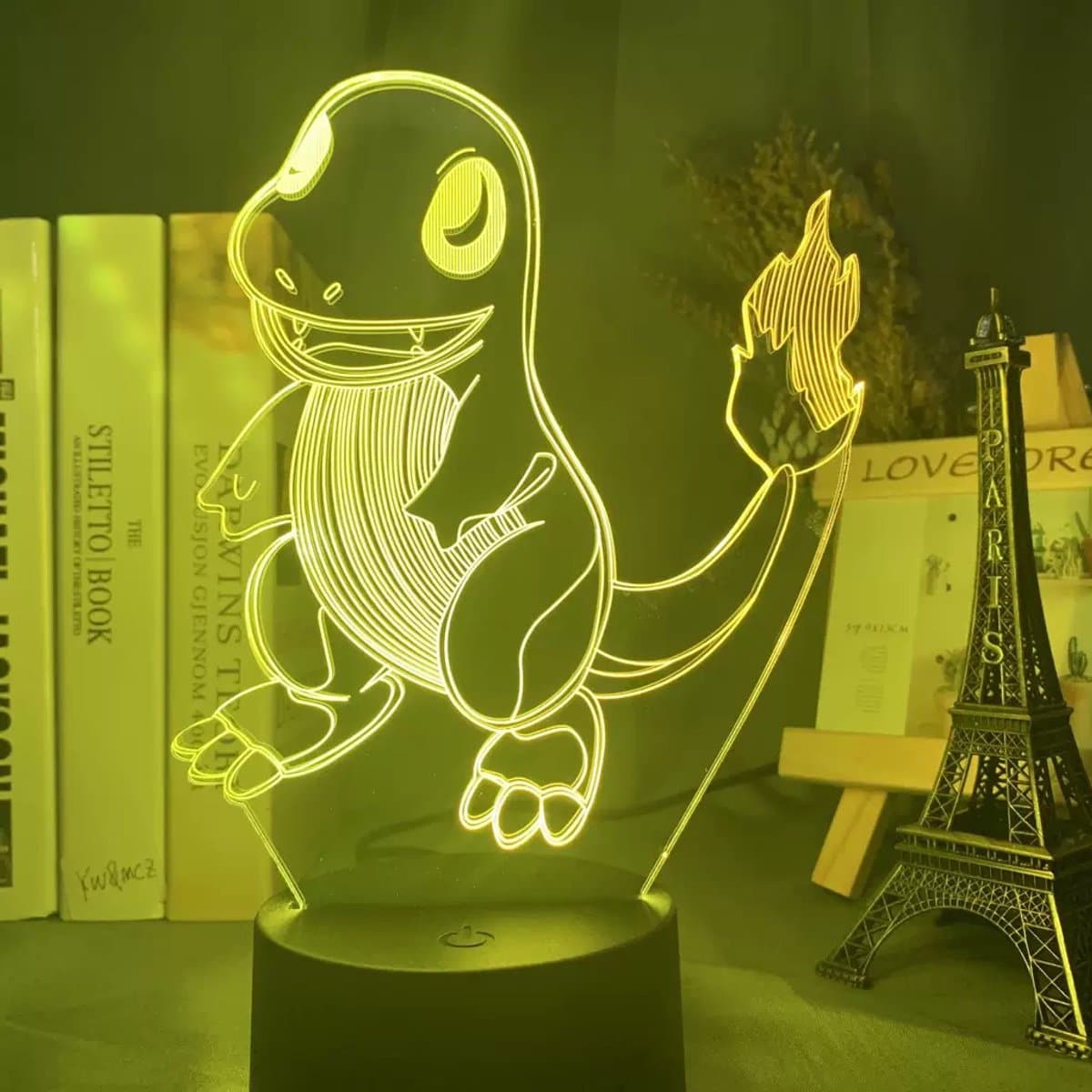 Samstyle - Game LED Lamp - 16 kleuren - 3D lamp- Charmander- Pokémon - Afstandsbediening - USB Sfeerlamp voor Kinderkamer, Slaapkamer & Bureau thumbnail 3