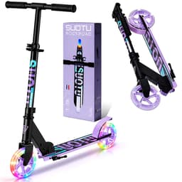 Productfoto van Suotu Kinderstep - 145mm Lichtgevende Wielen - Zwart/Paars