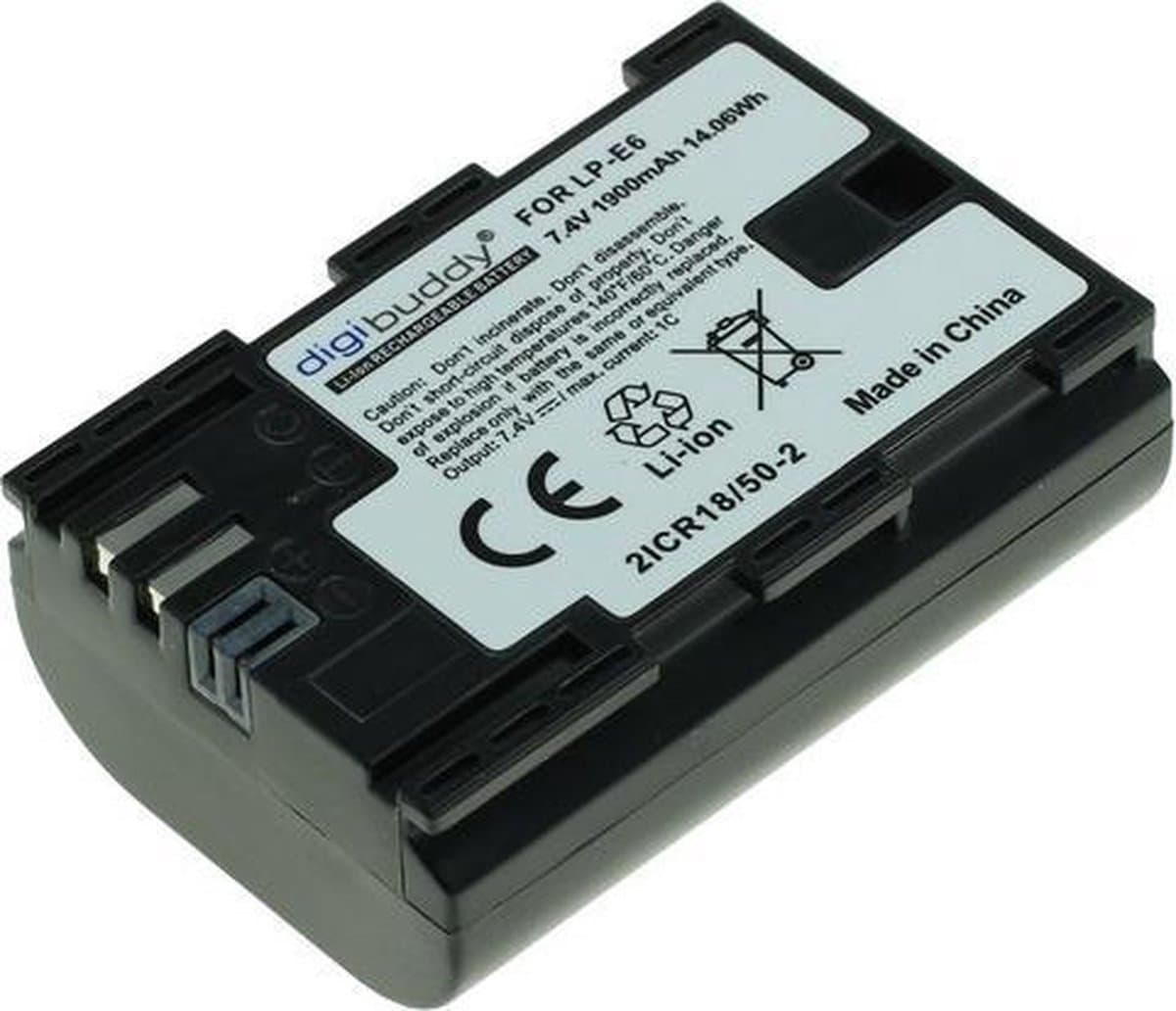 Digibuddy Canon LP-E6/LP-E6N Accu - 1900mAh Li-Ion thumbnail 3
