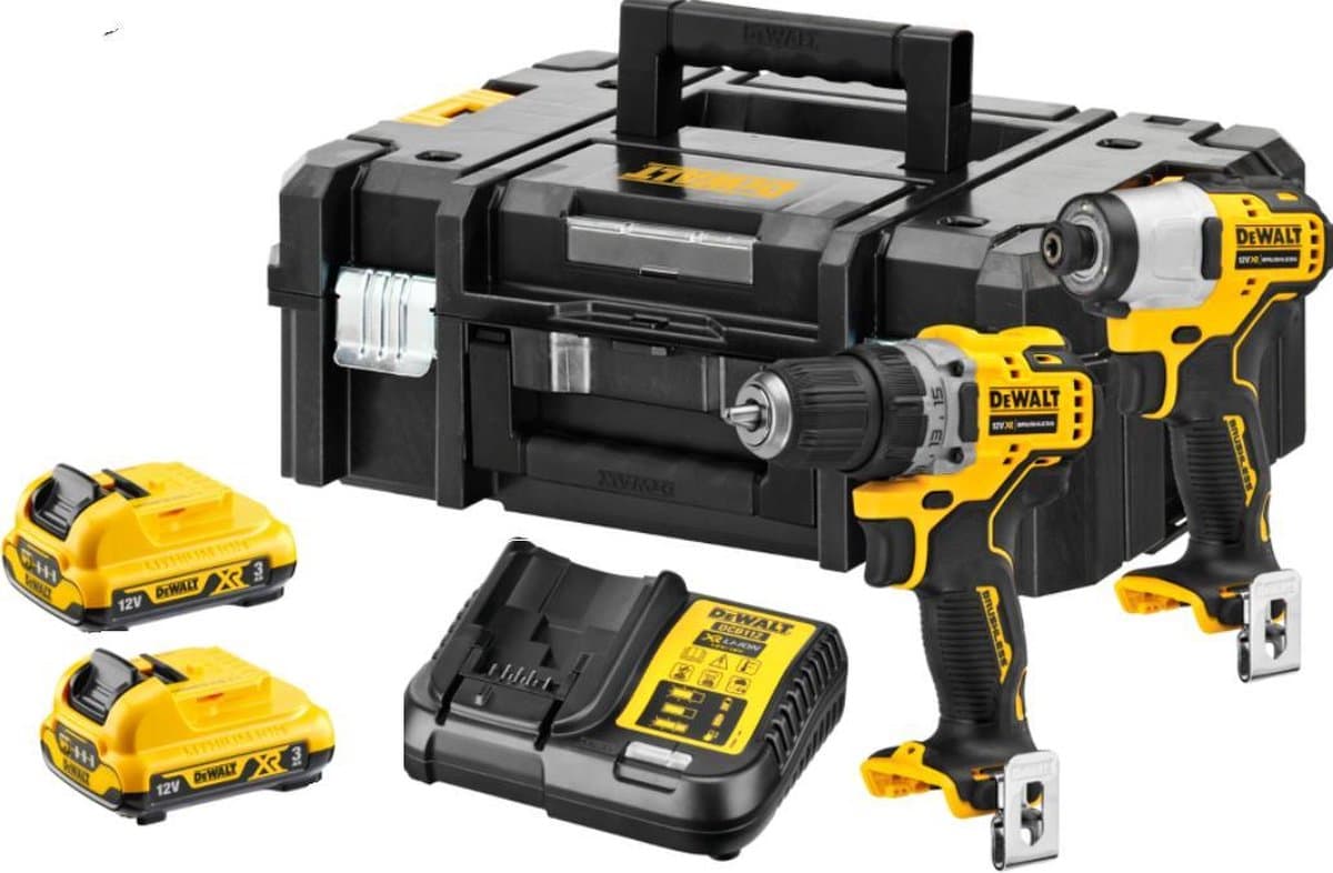 DeWALT DCK2110L2T Accu combiset 2-delig (DCD710 + DCF815) 12V XR 3.0Ah in TSTAK thumbnail 2