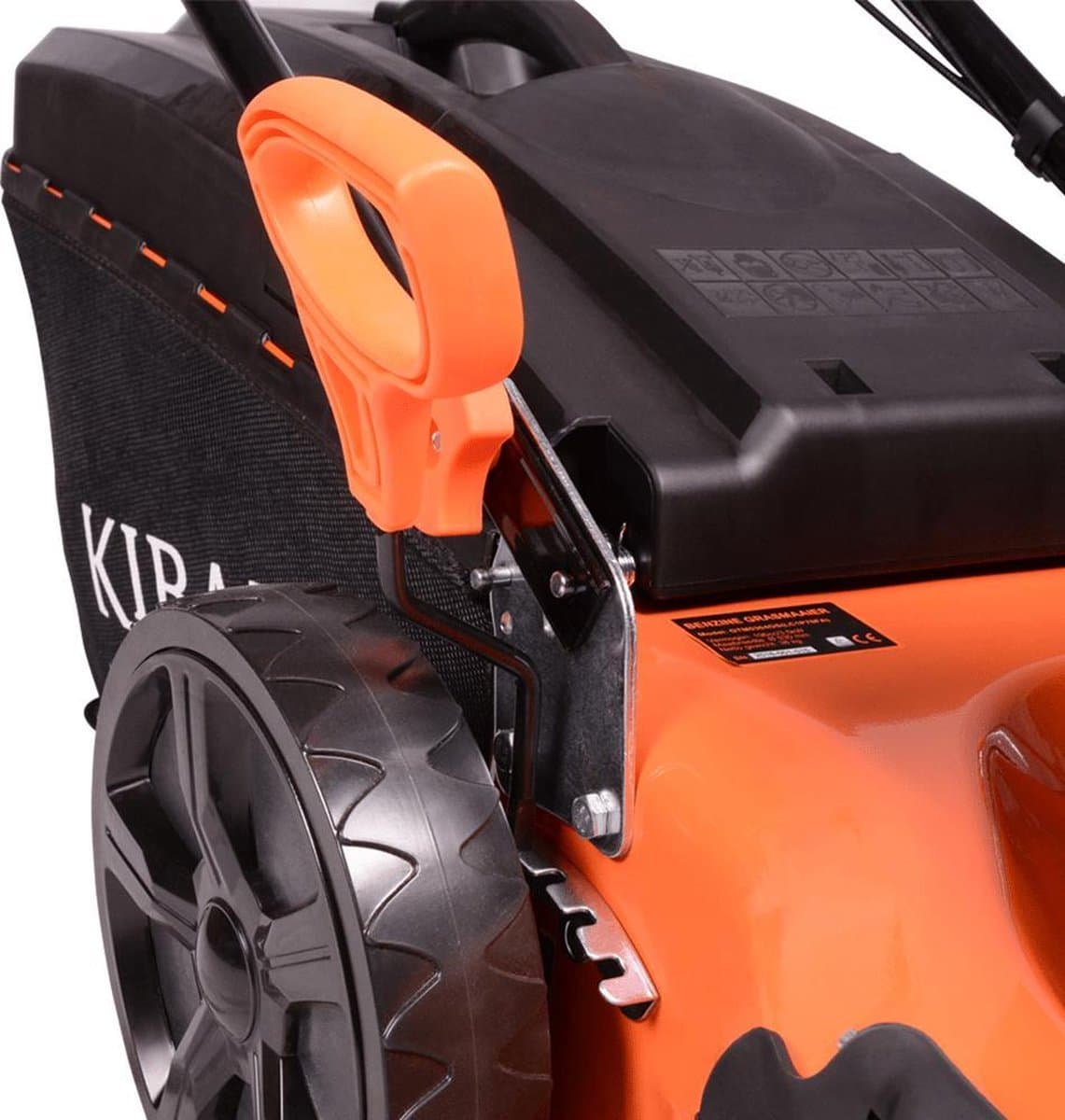 Kibani Benzine Grasmaaier - 196 cc / 4.7 pk 4-takt Motor – Extra Cross Blade & 4T Olie Bonus – Maaibreedte 53 cm – 8 Instelbare Maaihoogtes – Incl. 62L Opvangbak – Mulchfunctie thumbnail 3