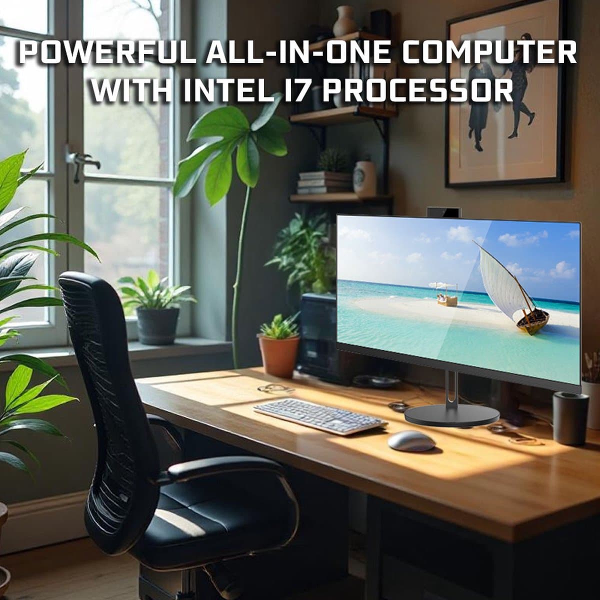 GMR All in One Desktop Computer met snelle Intel i7 | 24 Inch HD Scherm | 16GB RAM | 512GB SSD | USB3 | Windows 11 PRO | Draadloze Toetsenbord & Muis | HD Webcam | WiFi + Bluetooth | Direct klaar voor gebruik thumbnail 7