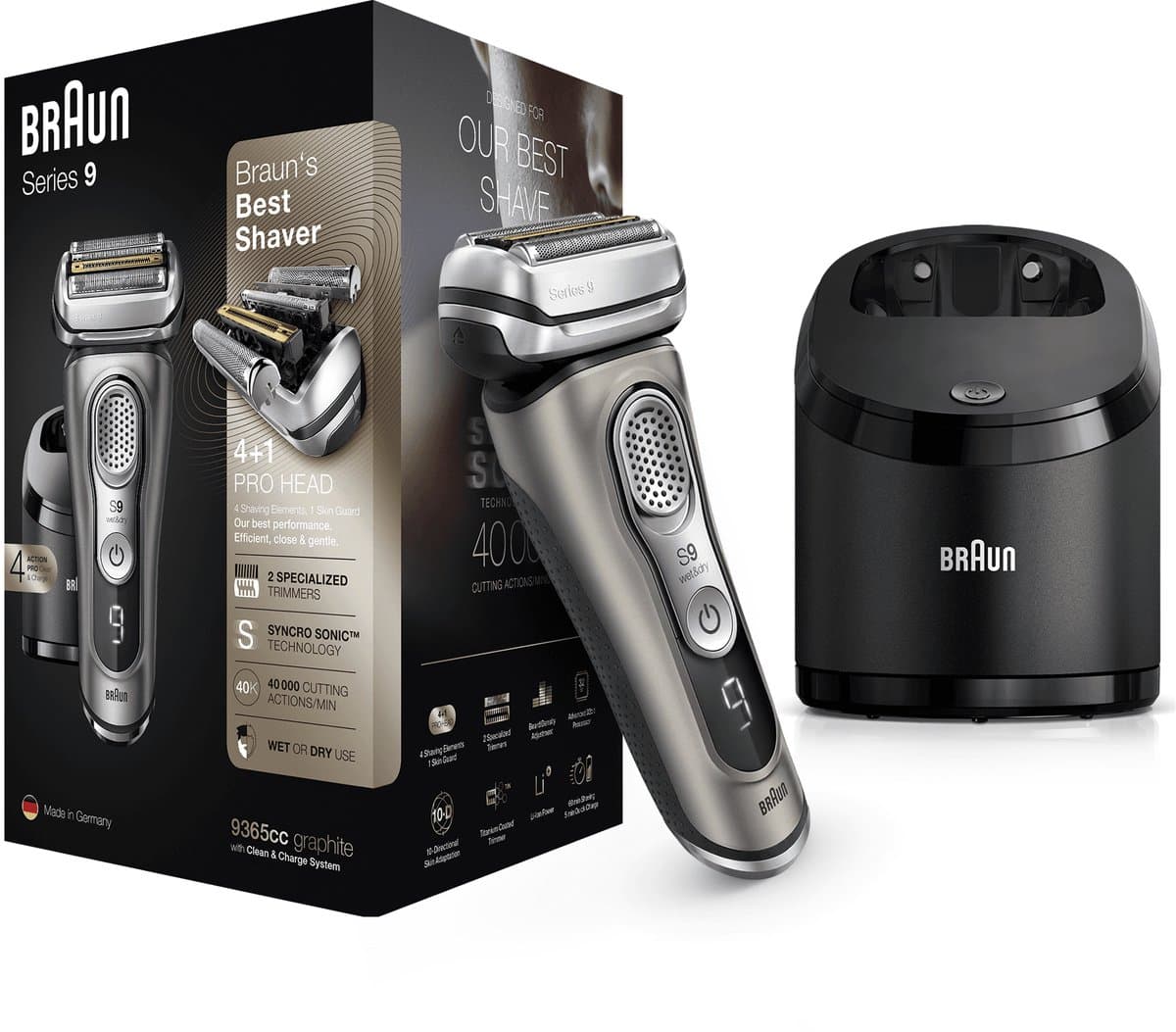 Braun Series 9 9365cc Grafiet - Elektrisch Scheerapparaat met Reinigingsstation thumbnail 6
