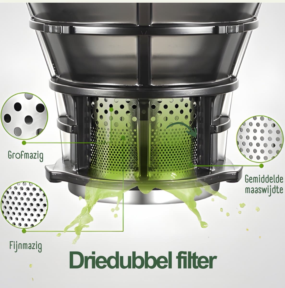 COOK-IT Slowjuicer XL - Anti Drup - Anti Oxidatie - Extra Sterk - XL Trechter thumbnail 8