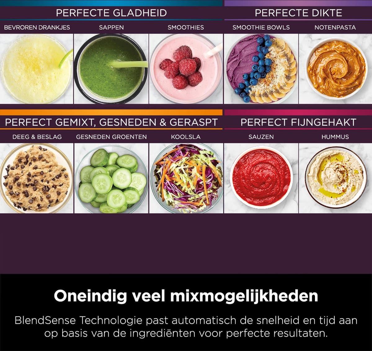 Ninja Detect 3-in-1 Foodprocessor, Blender en Smoothie Maker - BlendSense Technologie - 2024 Model - IJscrusher - 1200 Watt - TB401EU thumbnail 5