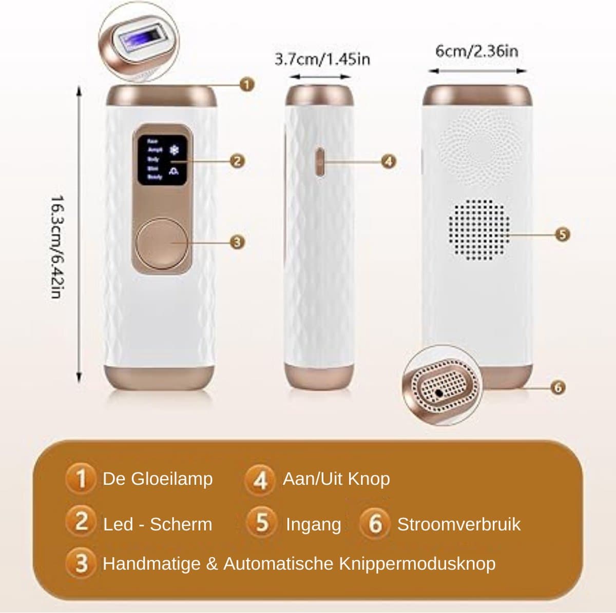 IPL Laser Ontharingsapparaat - Laser Ontharing Met IJskoeling - Ontharing Laser - Ontharingsapparaat Laser - Ontharingsapparaten Laser - Ontharingsapparaat Voor Vrouwen En Mannen - Voor Gezicht En Lichaam - 3 in 1 Functies thumbnail 7