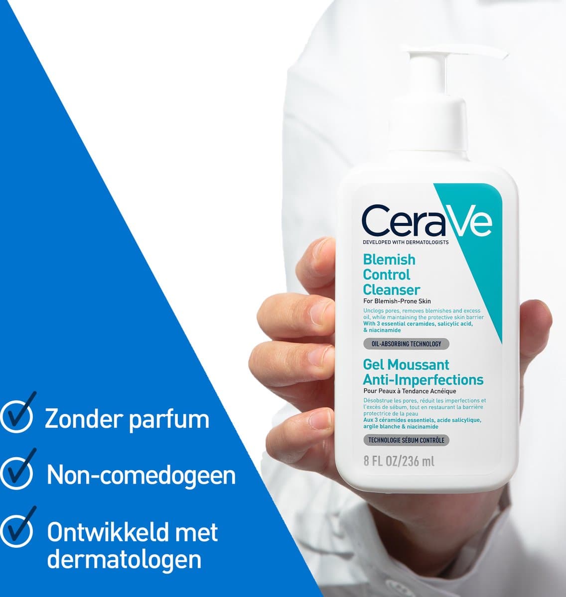 CeraVe Anti-Onzuiverheden Reinigingsgel - voor een Onzuivere Huid met Neiging tot Acne - met 2% Salicylzuur - 236ml thumbnail 7