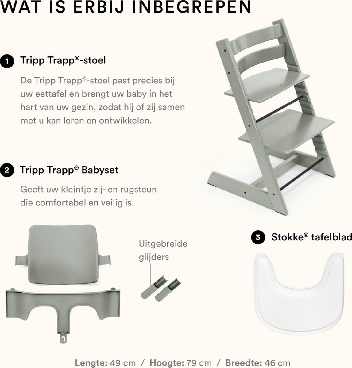 Stokke Tripp Trapp-kinderstoel (Glacier Green), Stokke-dienblad (wit) - Incl. Tripp Trapp-stoel, babyset 2 voor kinderen van 6-36 maanden en Stokke-dienblad - Verstelbaar, ergonomisch en gemakkelijk schoon te maken thumbnail 5