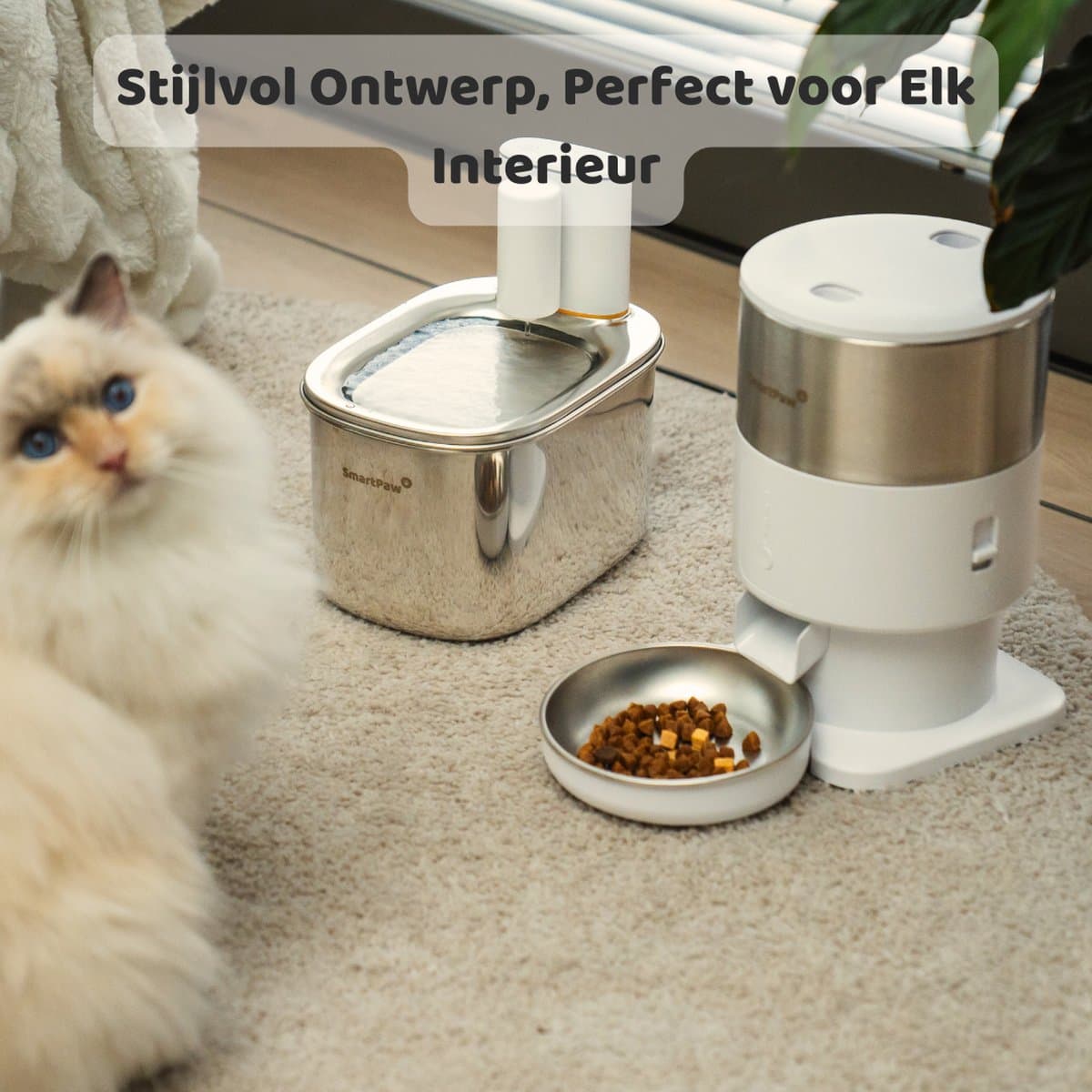 SmartPaw automatische voerbak kat - voerautomaat kat - voerautomaat dispenser - 2 L - Zwart thumbnail 4