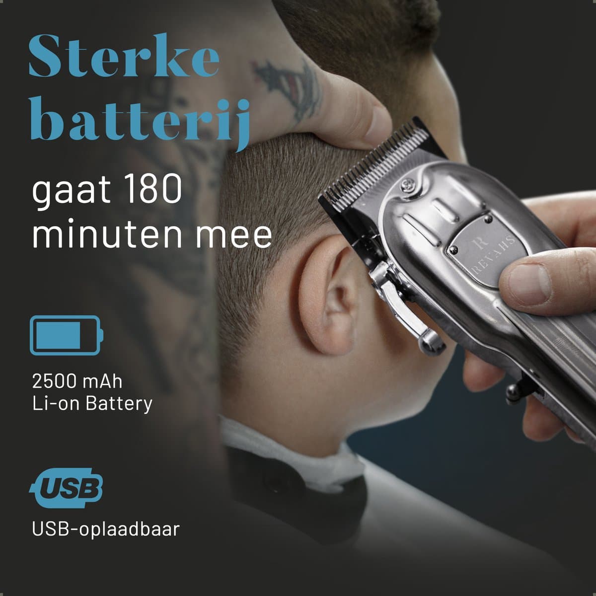 Revahs Tondeuse Mannen Pro Set - Haartrimmer - Baardtrimmer - Trimmer Hoofd & Baard Haar - Hoofdhaar - Hair Clipper - Reistas - 0.5-25 mm thumbnail 6