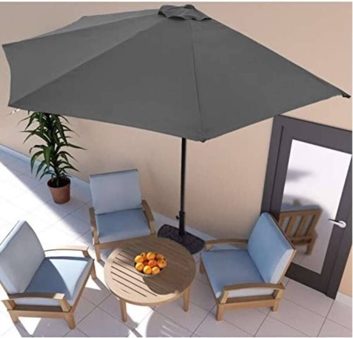 Parasol - Half Rond - Balkonparasol - 250 cm - Antraciet thumbnail 4