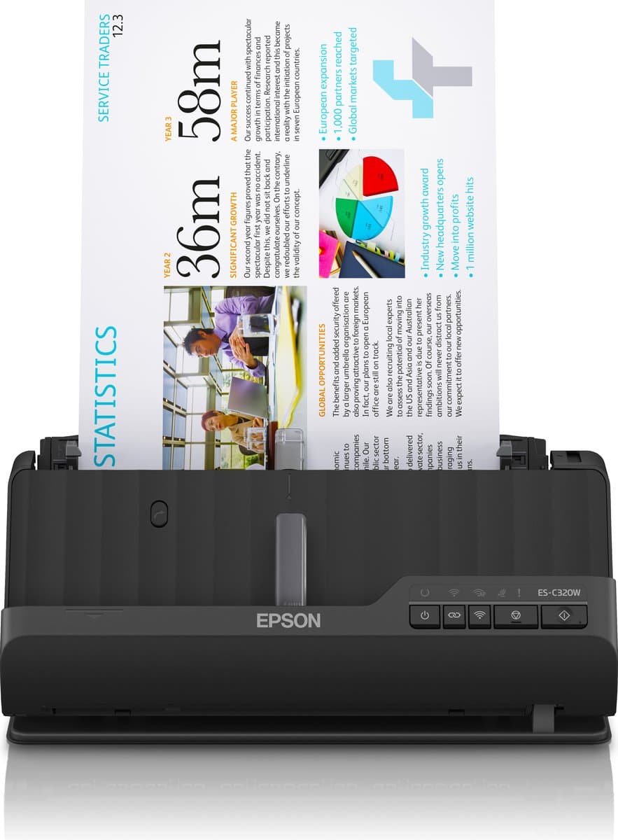 Epson WorkForce ES-C320W - Scanner - Sheetfeeder - Met Wi-Fi - Zwart