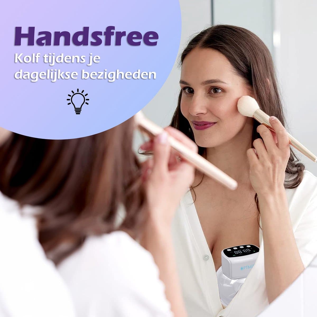 OPTIMERA® - Handsfree Borstkolf - Elektrische Borstkolf - Dubbele Elektrische Borstkolf - Incl. 20 Moedermelk Bewaarzakjes, 4 Verschillende Borstmaten & Reistas thumbnail 7