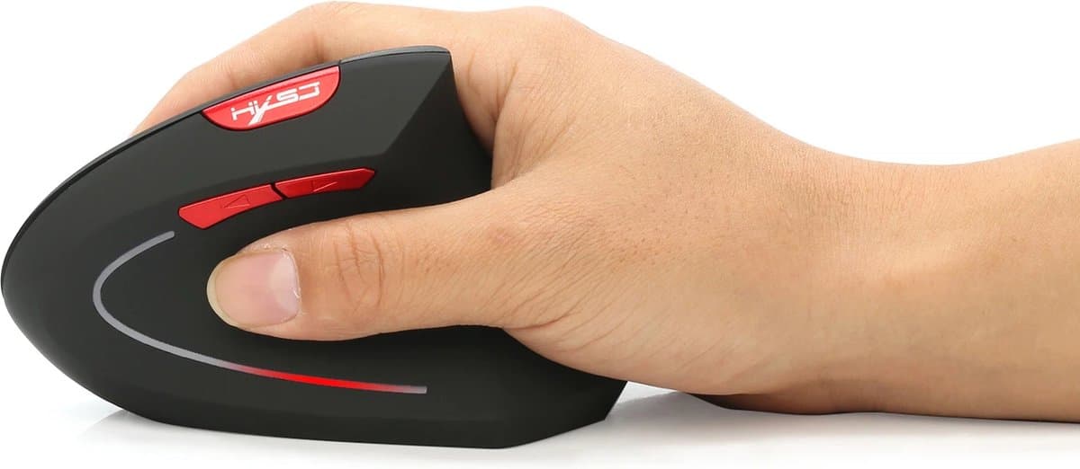 Elementkey ERGO5 Bluetooth 3.0 + 5.2 Draadloze Bluetooth Ergonomische Optische Verticale Muis - 6-toetsen- 2400 DPI Verstelbaar - Zwart thumbnail 5