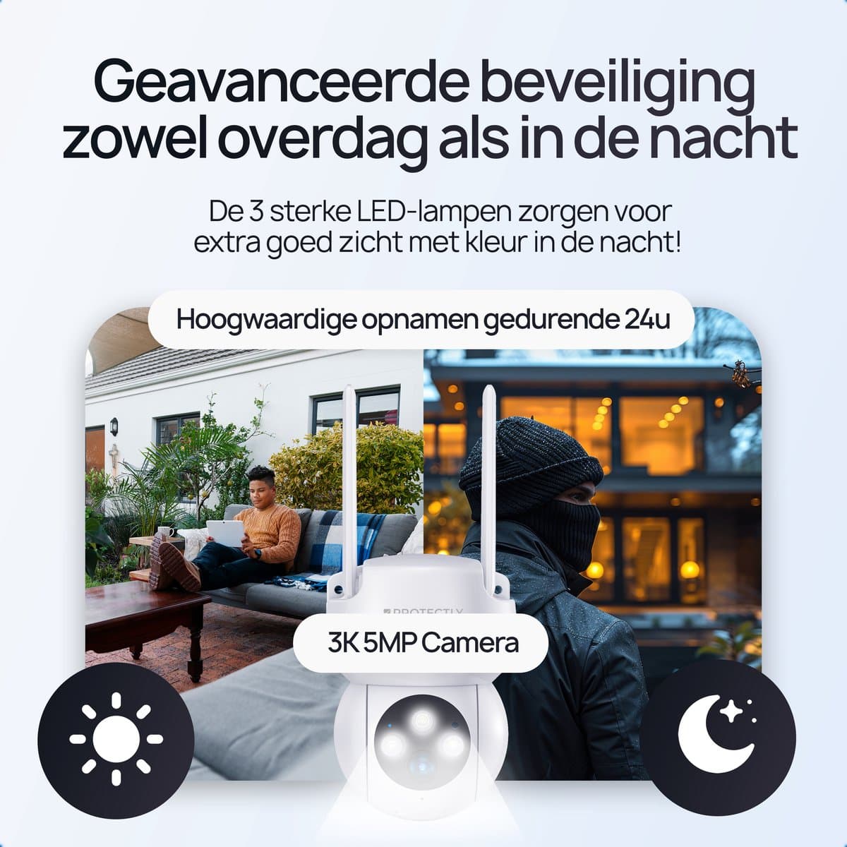 Protectly 3K HD 5MP Beveiligingscamera Buiten met 64GB SD thumbnail 3