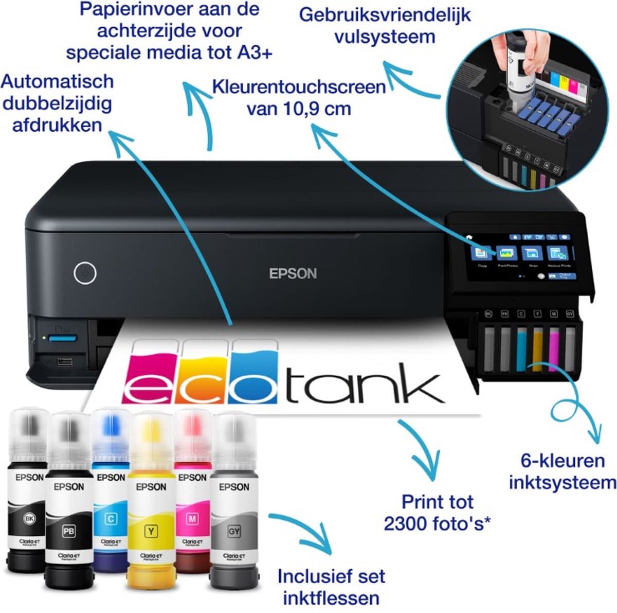 Epson EcoTank ET-8550 - All-in-One Inkttank Printer - Inclusief tot 3 jaar inkt thumbnail 4