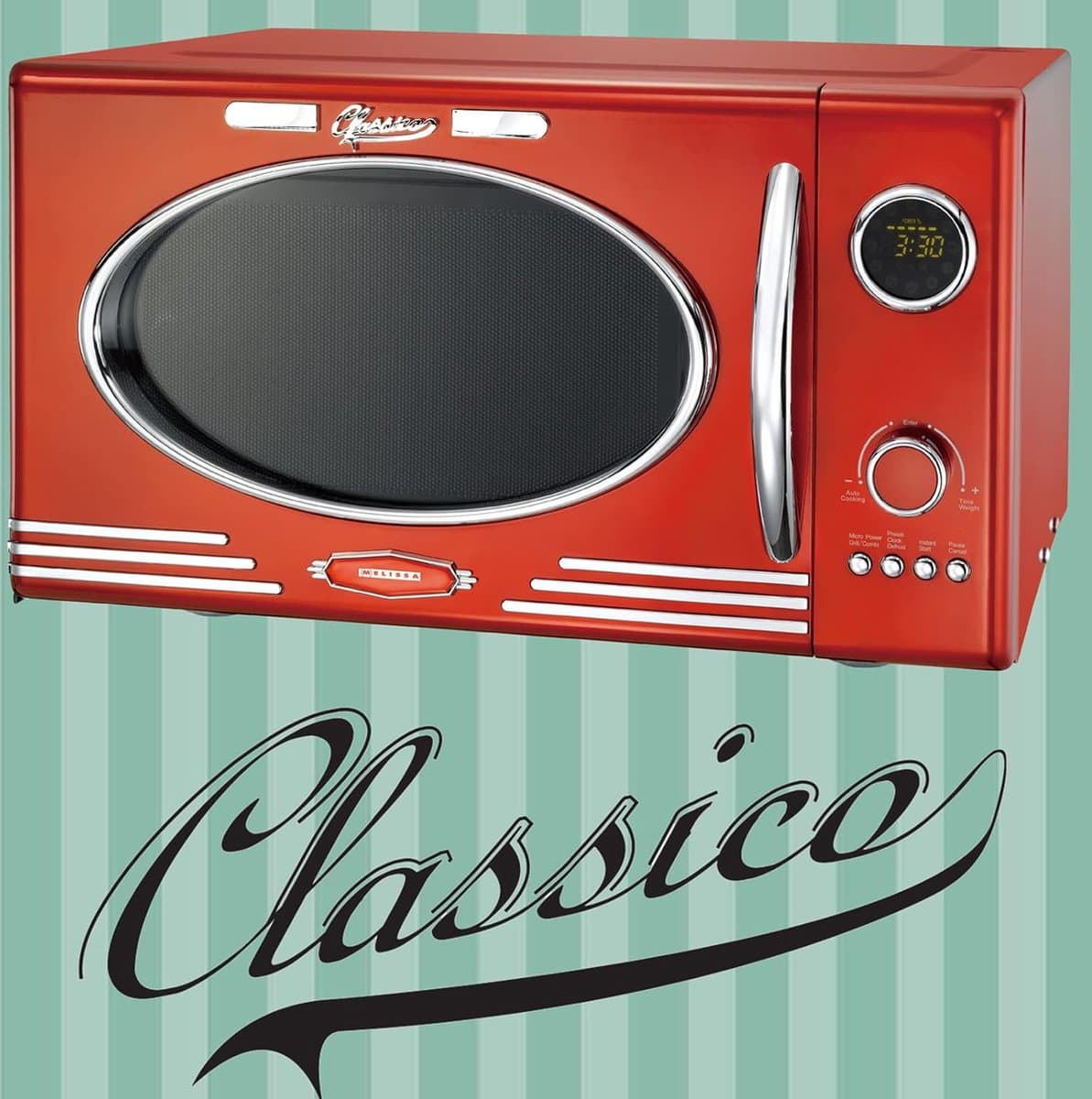 Melissa Vrijstaande Solo-Magnetron met Grill - 23 liter - 800W - Retro - 16330129 - Rood thumbnail 6