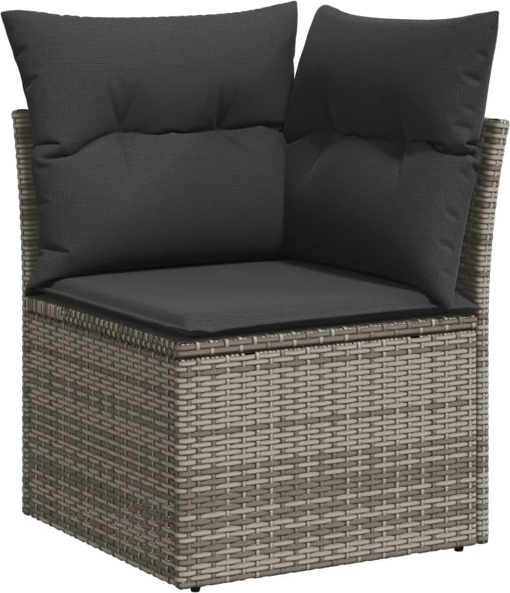 vidaXL - 8-delige - Loungeset - met - kussens - poly - rattan - grijs thumbnail 6