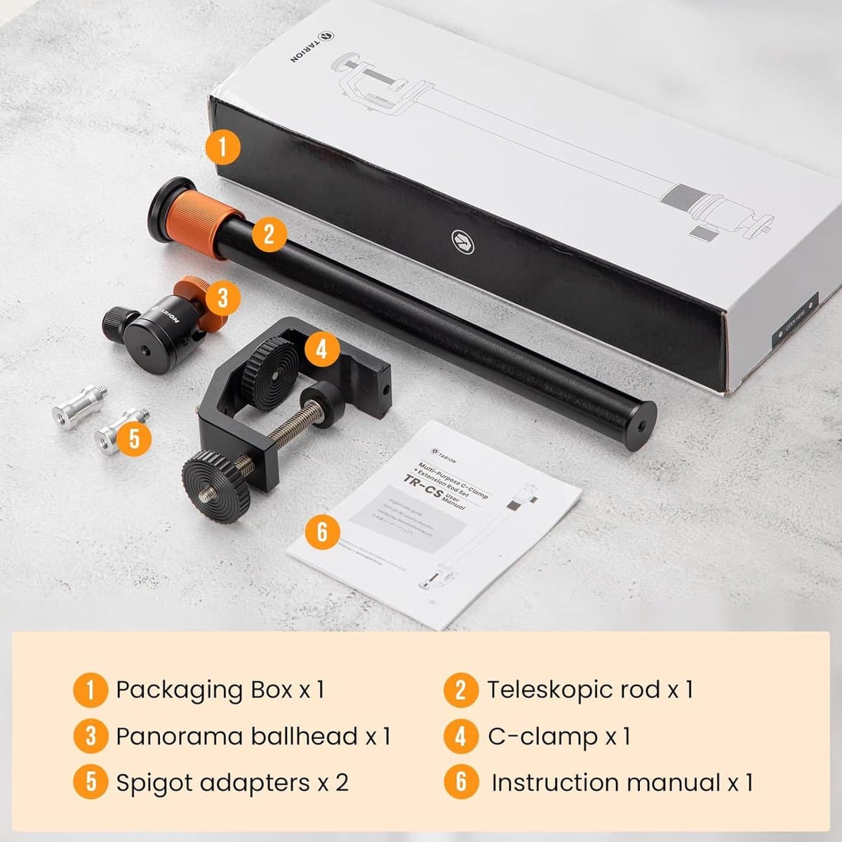 C-klem tafel standaard cameramontage met 1/4 inch schroef balhoofd - verstelbare verlengstang 33-60 cm - vlogging livestream fotografie - filmen - fotostudio licht thumbnail 3
