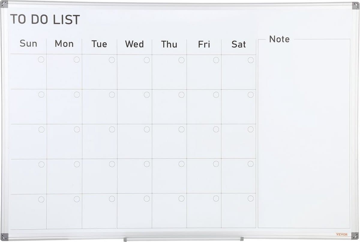 Magnetisch Kalender Whiteboard 915 X 610mm , Droog Uitwisbaar Maandplanner Whiteboard Met Verplaatsbare Lade, Incl, 1 Magnetische Gum En 2 Droog Uitwisbare Markers, Ideaal Voor Gebruik Op Muren In Restaurants, Kantoren, Thuis Of Op School thumbnail 7