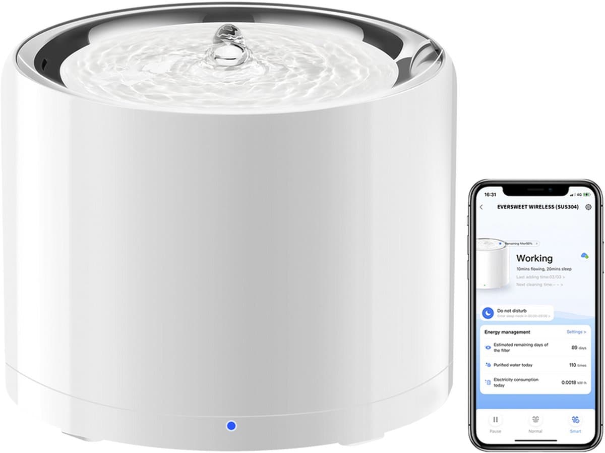 PETKIT Eversweet 3 Pro Filter Bundel – Drinkfontein Kat – Met App – BPA Vrij – 1,35L – Geruisloos – met Filter thumbnail 8