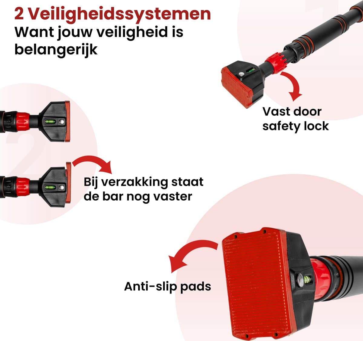 Noxfit® Pull Up Bar - Optrekstang Deur - Krachttraining - Home Gym - Thuis Sporten - Pull Up Station - Opdrukstang thumbnail 4