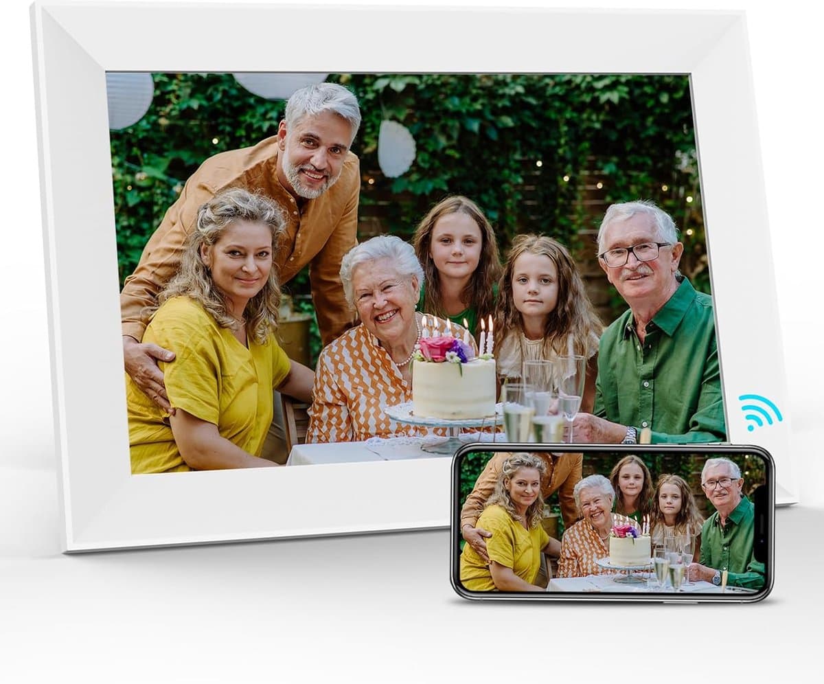 Digitale fotolijst met WiFi en Frameo App - 10.1 inch HD+ IPS Display - 32GB - Wit - afbeelding 1