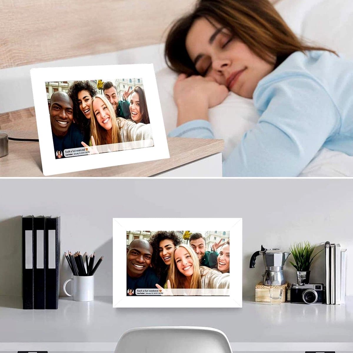 Digitale fotolijst met WiFi en Frameo App - 10.1 inch HD+ IPS Display - 32GB - Wit thumbnail 4