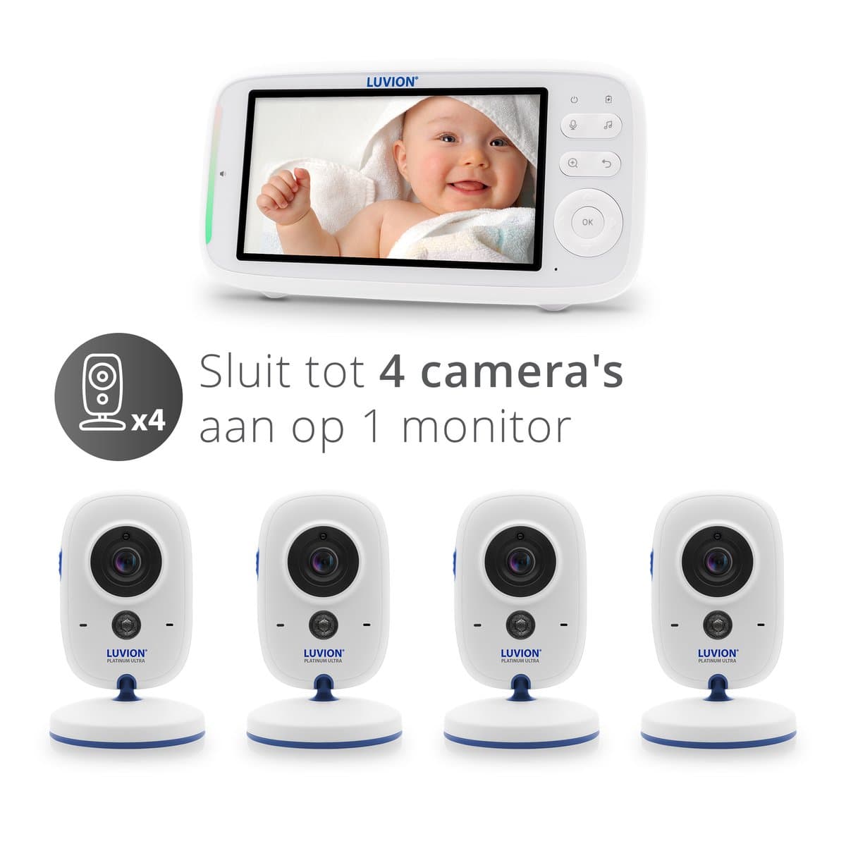 LUVION® Platinum Ultra - Babyfoon met Camera - Uitbreidbaar tot 4 Baby Camera's - Premium Baby Monitor thumbnail 5
