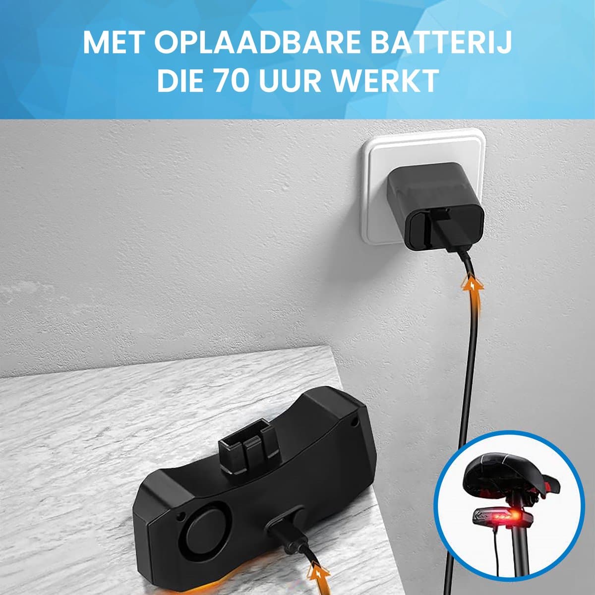 YONO Fiets Achterlicht met Knipperlicht en Fietsalarm - Richtingaanwijzer - Afstandsbediening - Anti Diefstal Alarm - Usb Oplaadbaar thumbnail 7