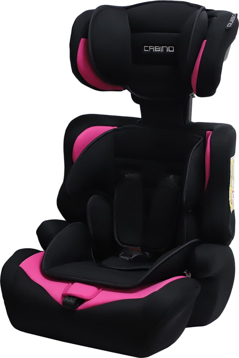Cabino Autostoel i-Size - Groep 1/2/3 (76 - 150 cm) - Gordel - Zwart/Roze thumbnail 5