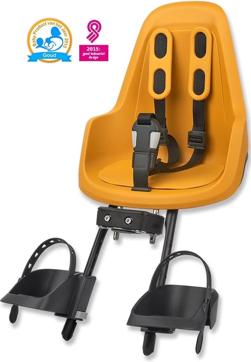 Bobike One Mini voorzitje - Mighty Mustard - fietsstoeltje - kinderzitje - voorzitje - fietszitje - voor fiets of e-bike thumbnail 4