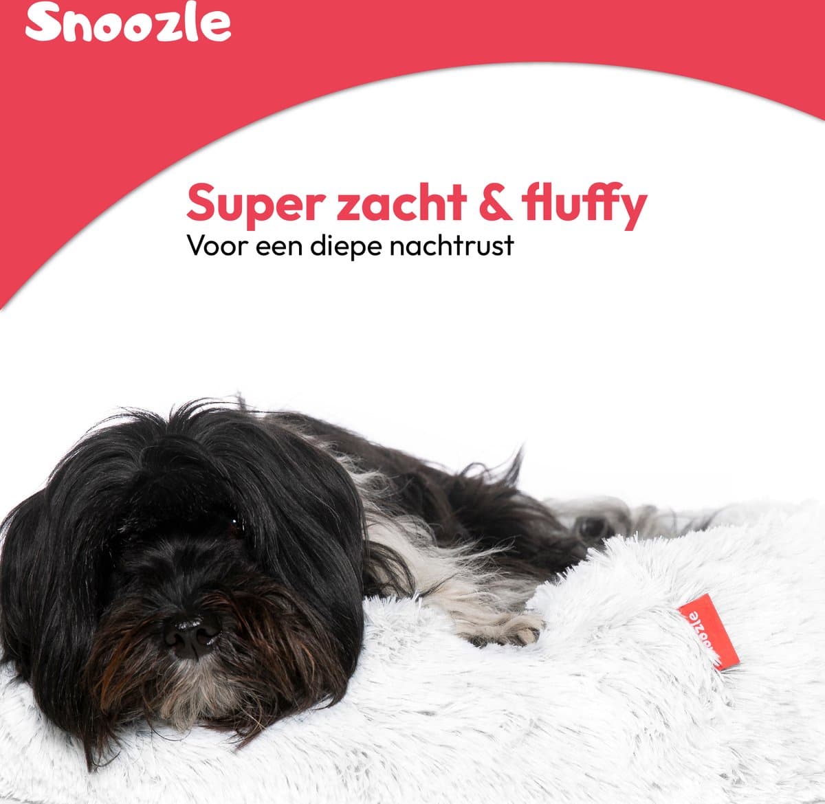 Snoozle Donut Hondenmand L - 70 cm - Fluffy Hondenmand Groot - Ronde Hondenmand Wit - Superzacht Hondenbed Medium - Anti-Stress Hondenkussen thumbnail 2