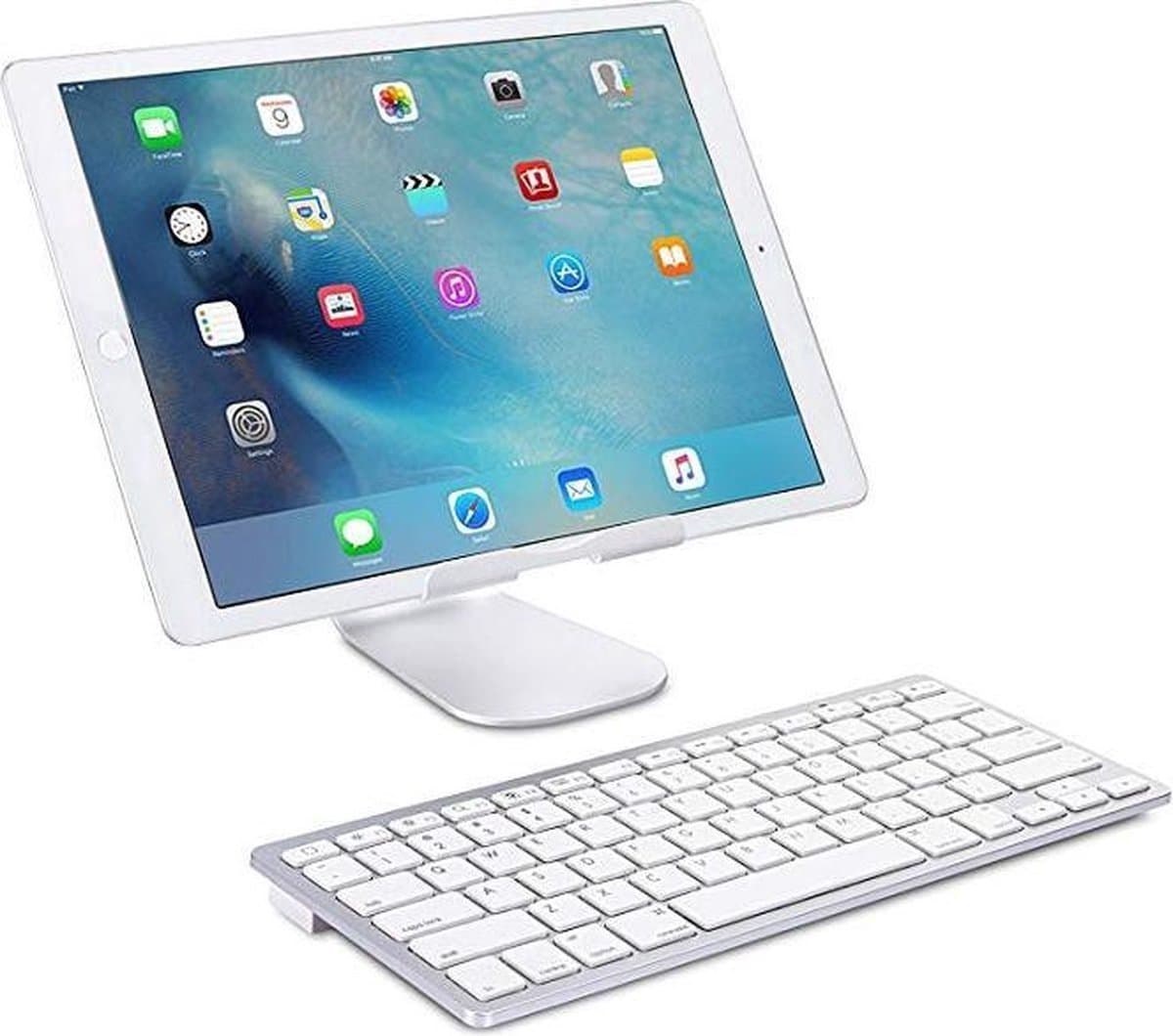 Draadloos Toetsenbord - Wireless Keyboard - Bluetooth - Zilver - afbeelding 1