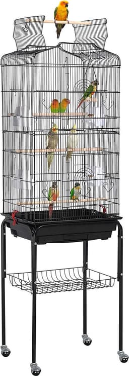 Productfoto van Papa Simba XXL Vogelkooi Grasparkieten Kanarie met zitplaats en accessoires met standaard