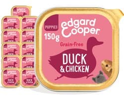 Edgard & Cooper Kuipje Honden Natvoer Puppy Hondenvoer Eend - Kip - 11 x 150 gr - Voordeelverpakking