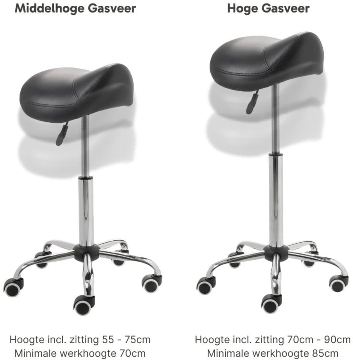 ZenGrowth zadelkruk hoge gasveer, ergonomisch zwart thumbnail 5