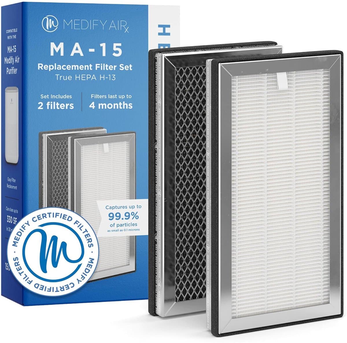Medify Air MA-15 Vervangingsfilter – HEPA Filter H13 – 2 Stuks – Luchtfilter – Actieve Koolstof – Luchtzuivering