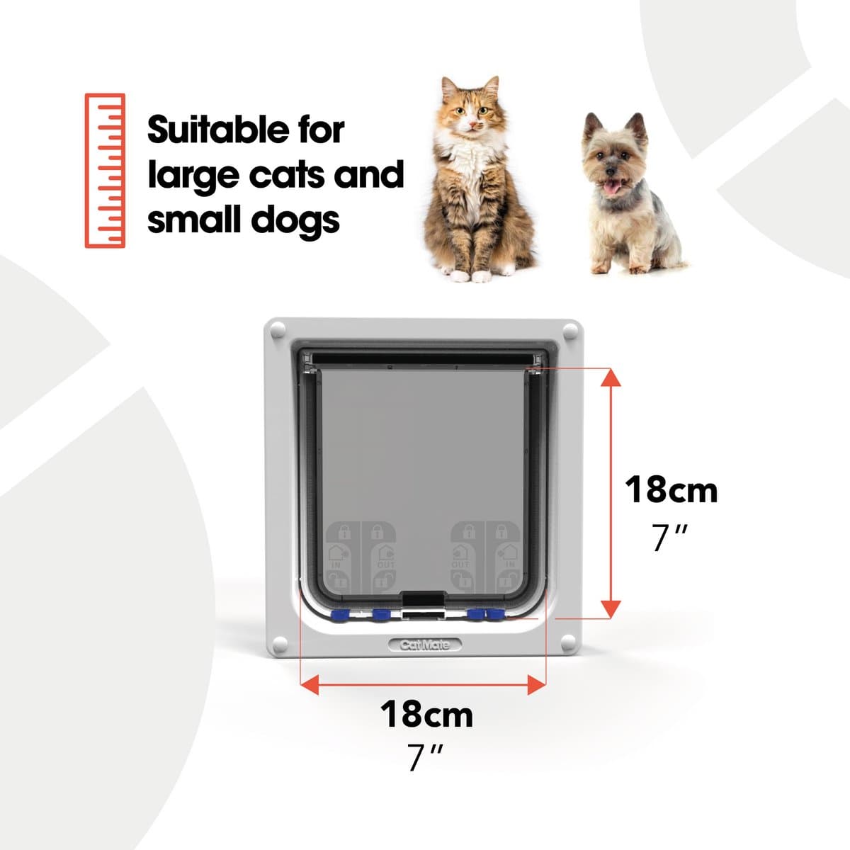Cat Mate Groot Afsluitbaar Kattenluik 23,5 cm x 25,2 cm - Grijs - 221G thumbnail 4