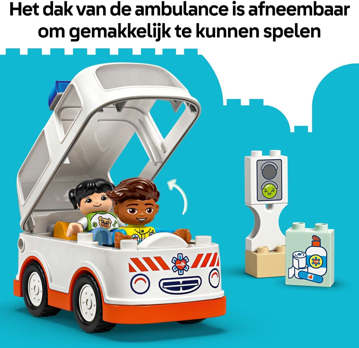 LEGO DUPLO Ambulance met chauffeur: educatief speelgoed voor peuters thumbnail 5