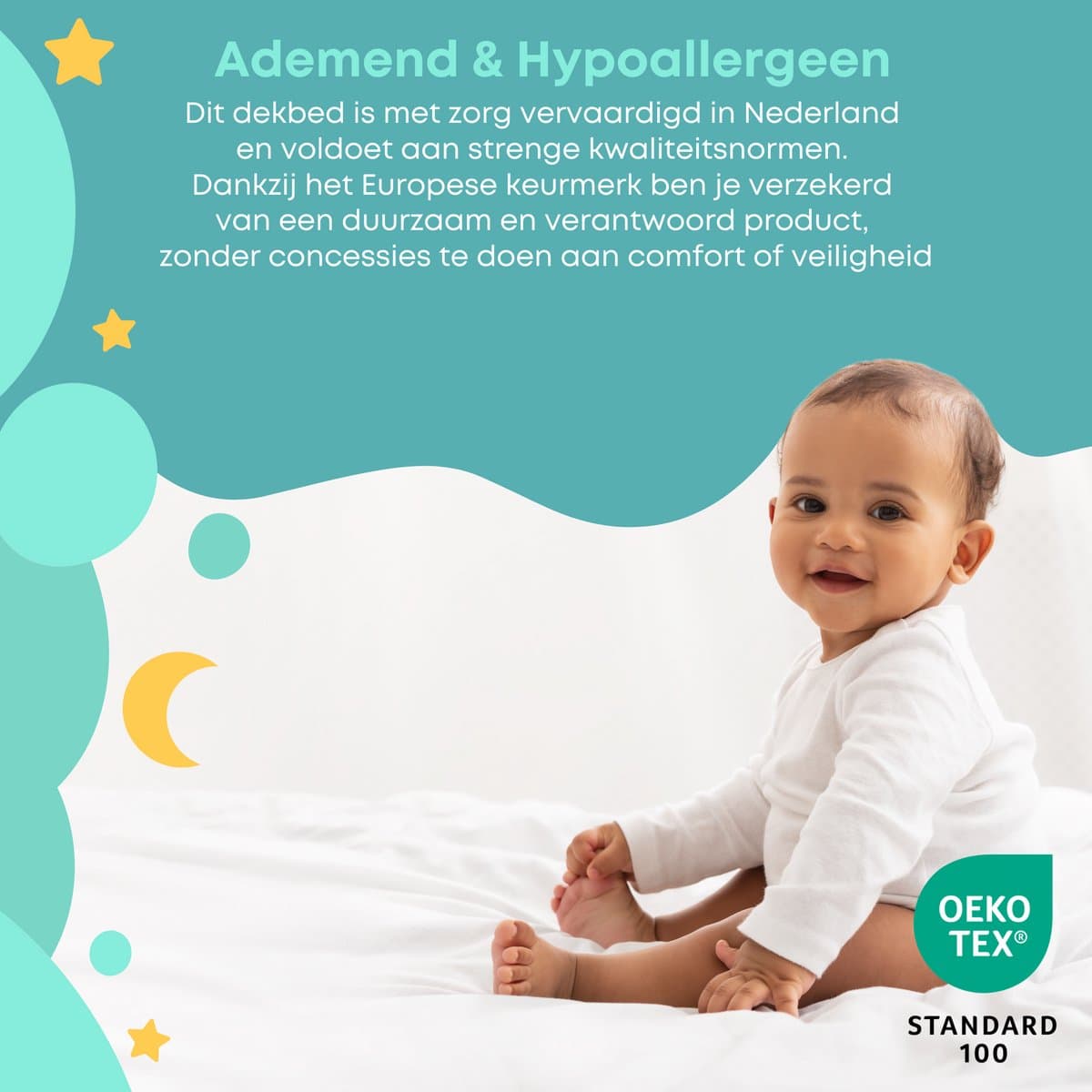 Peuter Dekbed 4 Seizoenen 100x135 cm – Kinderdekbed – 2 Delen (Zomer + Herfst, Samen Winter) – Ademend & Anti-allergisch - Hummel thumbnail 3