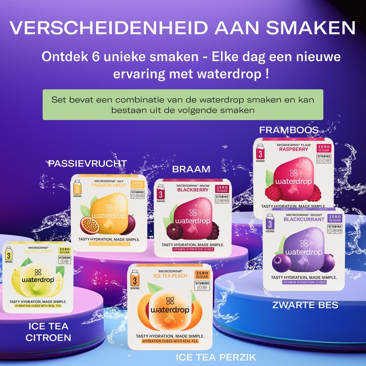 waterdrop® Starterset Glas - Boost Melange - Glazen Drinkfles 600ml + 18 Microdrink Bruistabletten – Herbruikbare Waterfles, Lekvrij, BPA-vrij, Ideaal voor Thuis, Werk, Sport, Reizen – Hydratatie Set, Cadeau Idee thumbnail 5