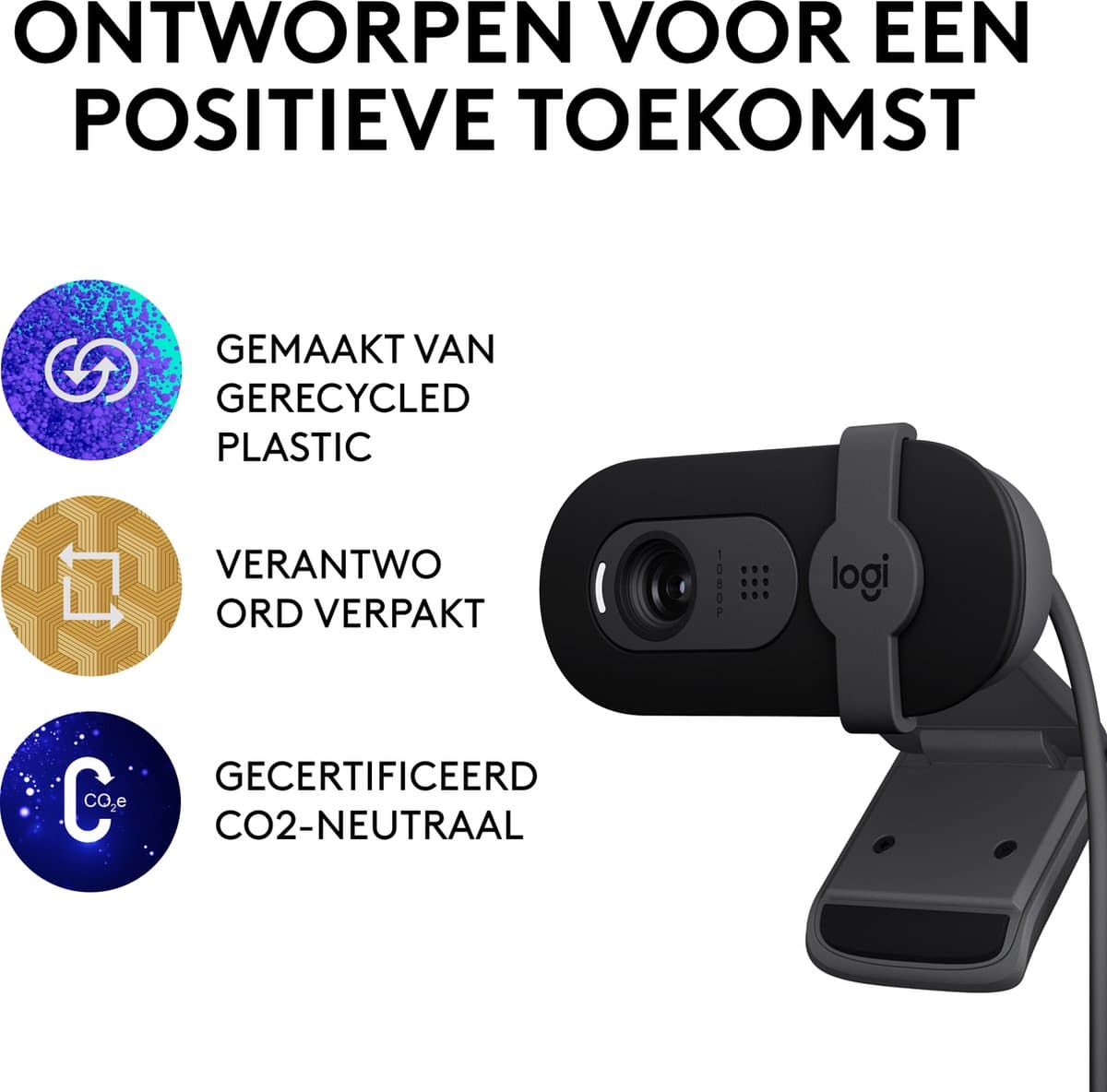Logitech Brio 100 Full HD webcam met lenskapje thumbnail 8