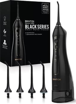 Productfoto van Bintoi iSonic F600 draadloze waterflosser, zwart
