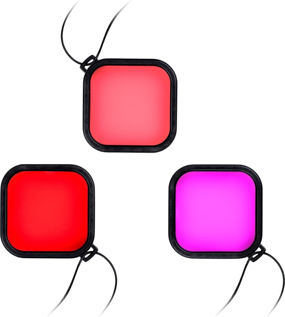 MOJOGEAR Duikfilters voor MOJOGEAR waterdichte behuizing GoPro Hero 9,10,11 en 12 - Set van 3 - Roze, rood en magenta thumbnail 4