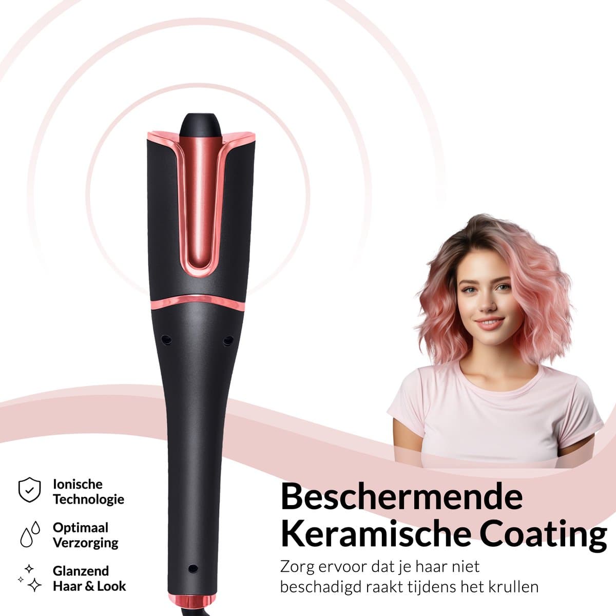 Beyeza Automatische Krultang - 5 in 1 Krultangen - Krulborstel Roterend - Incl. Haarkam, haarklem - Haarkruller Automatisch - Hair Curler - Airstyler thumbnail 7