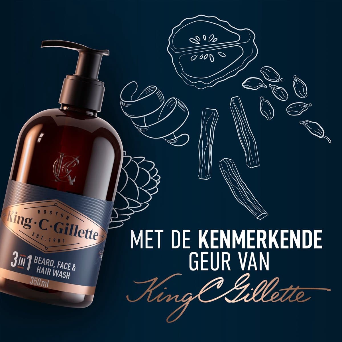 King C. Gillette Baard En Gezichtsreiniger - Voor Mannen - 350 ml thumbnail 6