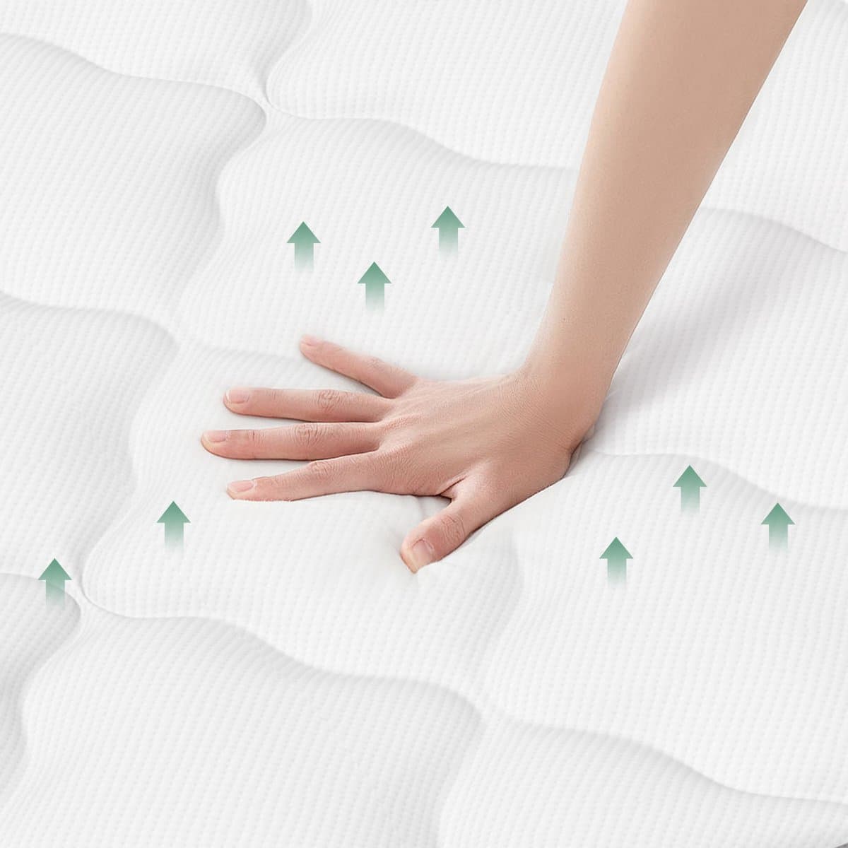 Saikefy Matras 90 x 200 cm - 22cm - Pocketvering Matras - 7-Zones - Orthopedisch - Afritsbaar en wasbaar hoeslaken - Anti-Allergie - Traagschuim - Gemiddelde Stevigheid thumbnail 4