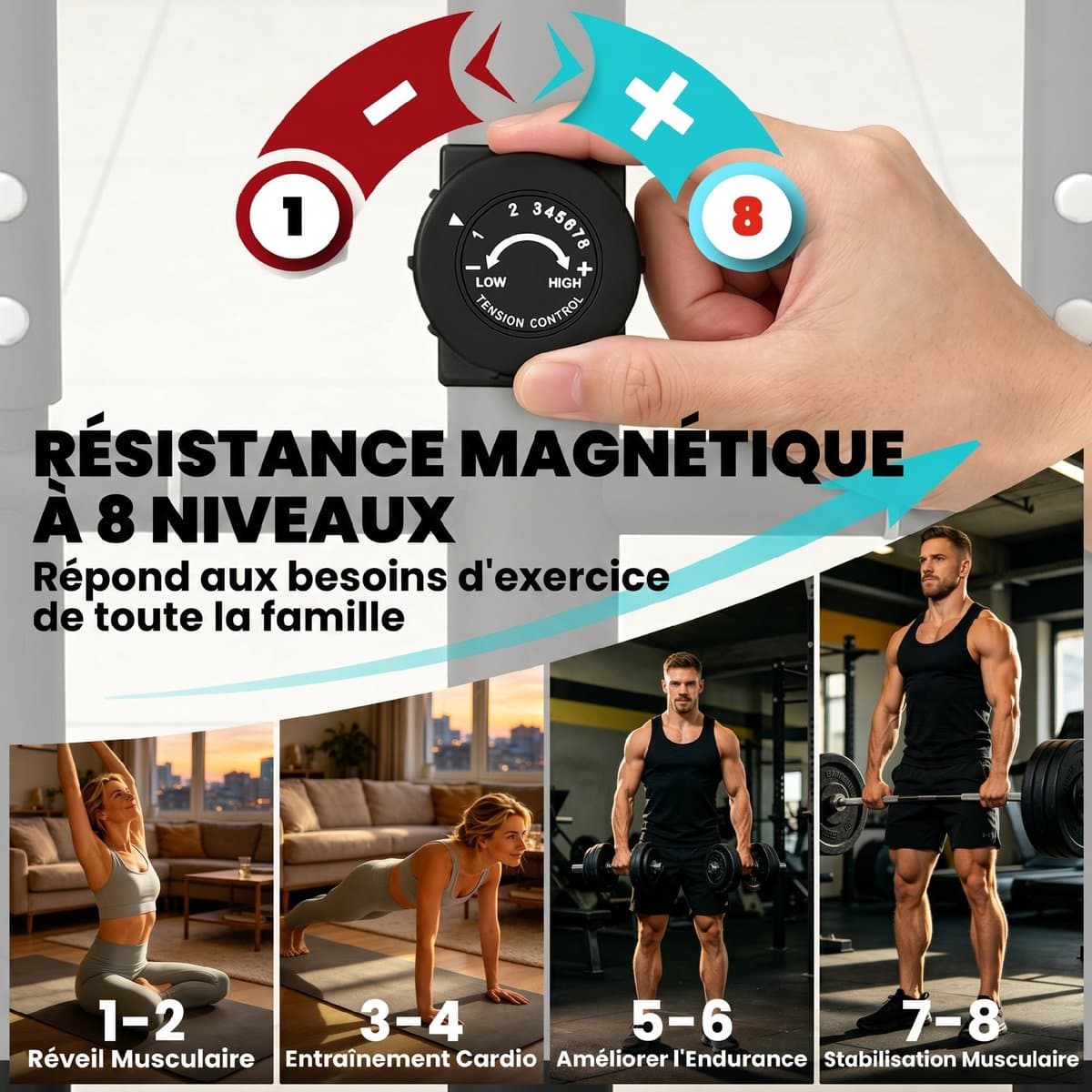 SPORTNOW Crosstrainer - Staal, Kunststof - 100 x 52 x 153 cm - Grijs thumbnail 7